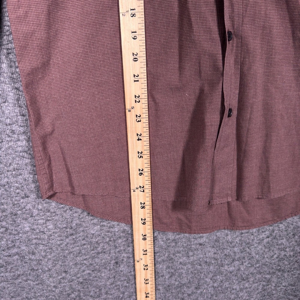 Billy Reid Shirt Mens Medium Burgundy Gingham Cotton Long Sleeve Button Down - Picture 3 of 8